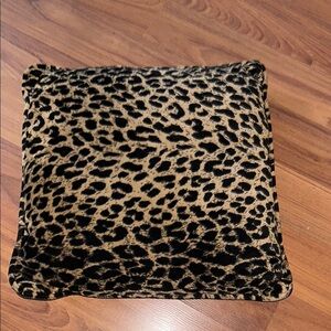 Black and Tan Leopard Print Decorative Pillow
